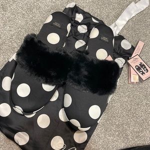 Victoria’s Secret Fur Slippers Polka Dot